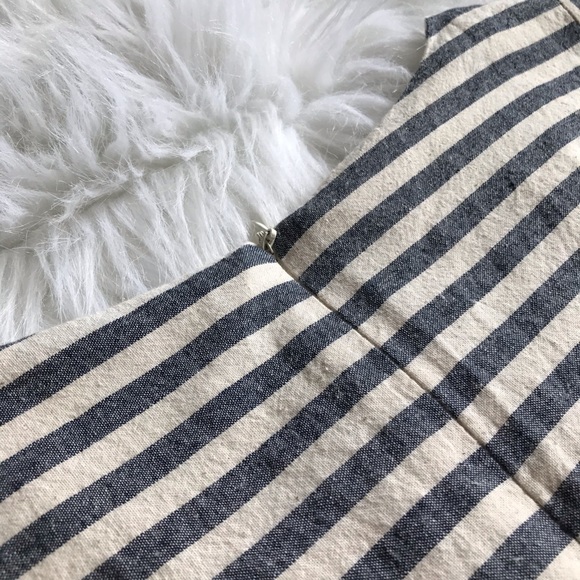 Listicle Dress - Blue White Stripe Linen sz Small - Picture 4 of 8